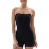 imageSHAPERX Strapless Shortie Bodysuit for Women Tummy Control Shapewear Seamless Sculpt Body Shaper with Removable StrapsBlack Shorts