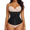 imageSHAPERX Waist Trainer for Women Tummy Control Workout Waist Cincher Corset Hourglass Body Shaper Zipper and HooksBlack