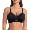 imageSHAPERX Wireless Bras for Women Seamless Push Up V Mesh Bralette No Underwire Full Coverage TShirt Bra with Removable PadsBlack