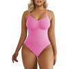 imageSHAPERX Womens Shapewear Bodysuit Tummy Control Body Shaper Seamless Sculpting Snatched Waist Body SuitPink Thong