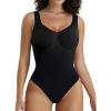 imageSHAPERX Womens Shaping MidThigh Bodysuit Tummy Control Shapewear Seamless Sculpting Body ShaperBlackthong