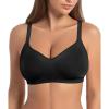 imageSHAPERX Womens Underarm Smoothing Seamless TShirt Bra Wireless Lightly Lined for All Day ComfortBlack