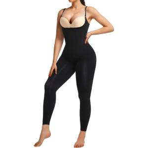 imageSHAPERX Hourglass Leggings 360 Compression 2 Sizes Look Full Body Shaper Breathable No Roll DownBlack Open Bust
