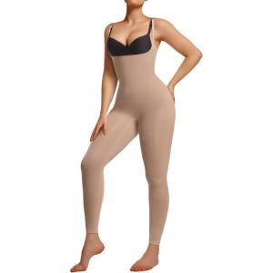 imageSHAPERX Hourglass Leggings 360 Compression 2 Sizes Look Full Body Shaper Breathable No Roll DownSienna Open Bust