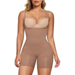 imageSHAPERX Open Bust Shapewear Tummy Control Bodysuits for Women Seamless Compression High Waisted Body ShaperSiennashorts