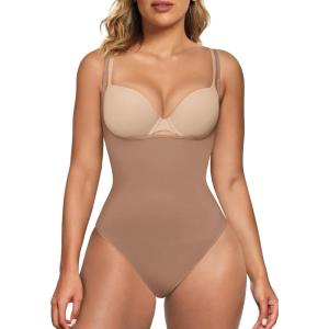 imageSHAPERX Open Bust Shapewear Tummy Control Bodysuits for Women Seamless Compression High Waisted Body ShaperSiennathong