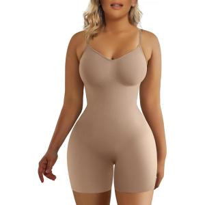 imageSHAPERX Shapewear for Women Tummy Control Bodysuit Mid Thigh Butt Lifter Body Shaper ShortsSienna