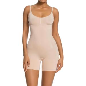 imageSHAPERX Shapewear for Women Tummy Control Open Bust Thigh Slimmer Body ShaperBeige