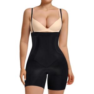 imageSHAPERX Shapewear for Women Tummy Control Open Bust Thigh Slimmer Body ShaperBlackhigh Waist Control Panty