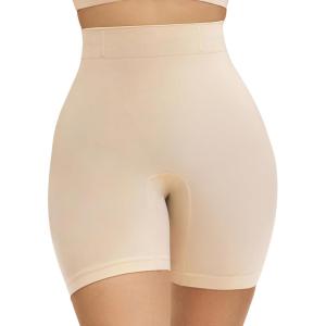imageSHAPERX Tummy Control Underwear for Women  MidWaisted Seamless Shapewear Shorts AntiRolling Body Shaper Under DressesBeige