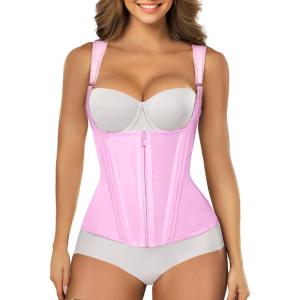 imageSHAPERX Waist Trainer Corset for Women Tummy Control Sport Girdle Hourglass Waist Cincher Body Shaper with Steel BonedPink
