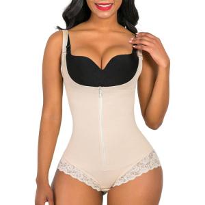 imageSHAPERX Womens Fajas Colombianas Shapewear Postpartum Tummy Control Body Shaper Butt Lifter BodysuitBeige