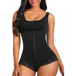 imageSHAPERX Womens Fajas Colombianas Shapewear Postpartum Tummy Control Body Shaper Butt Lifter BodysuitBlack