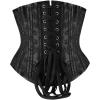 imageSHAPERX Womens Waist Training Corsets Underbust Heavy Duty 26 Steel Boned Hourglass Silhouette Body ShaperBlack Brocade