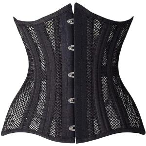 imageSHAPERX Women 24 Double SteelBoned Longline Heavy Duty Waist Training Corsets ShaperBlack Mesh