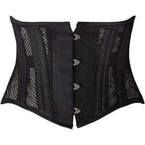 imageSHAPERX Womens 26 Steel Boned Corset Short Torso Heavy Duty Waist Trainer CorsetBlack Mesh