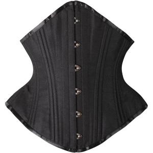 imageSHAPERX Womens Heavy Duty Corset Double Steel Boned Waist Trainer Corsets Underbust Body ShaperBlack Long Torso