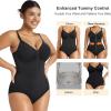 imageSHAPERX Womens Shapewear Bodysuit Tummy Control Seamless ZipUp Sculpting Body Shaper Medium CompressionBlack Brief
