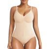 imageSHAPERX Womens Shapewear Bodysuit Tummy Control Seamless ZipUp Sculpting Body Shaper Medium CompressionBeige Brief