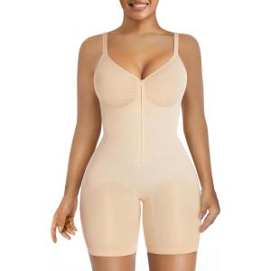 imageSHAPERX Womens Shapewear Bodysuit Tummy Control Seamless ZipUp Sculpting Body Shaper Medium CompressionBeige Shorts