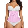 imageSHAPERX Waist Trainer for Women Corset Shapewear Tummy Control Sport Workout Waist Cincher Body Shaper Zipper and HooksPink