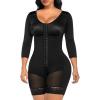 imageSHAPERX Womens Fajas Colombianas Shapewear Postpartum Tummy Control Arm Slimming Full Body Shaper with Zipper CrotchBlack