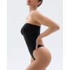 imageSHAPERX Strapless Shortie Bodysuit for Women Tummy Control Shapewear Seamless Body Shaper with Removable StrapsBlack Thong
