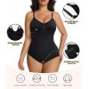 imageSHAPERX Womens Tummy Control Shapewear Bodysuit Seamless Compression Body Shaper Comfy Brief Body SuitBlack