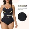 imageSHAPERX Womens Tummy Control Shapewear Bodysuit Seamless Compression Body Shaper Comfy Brief Body SuitBlack