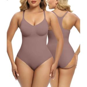 imageSHAPERX Bodysuit for Women Tummy Control Shapewear Racerback Seamless Body Shaper Tank TopUmber