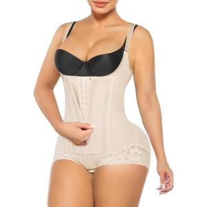 imageSHAPERX Womens Fajas Colombianas Shapewear Tummy Control Body Shaper Girdles Post Surgery Compression GarmentBeige