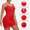imageSHAPERX Womens Shapewear Bodysuit Tummy Control Seamless ZipUp Body Shaper Waist Defining SilhouetteRed Shorts