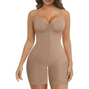 imageSHAPERX Womens Shapewear Bodysuit Tummy Control Seamless ZipUp Body Shaper Waist Defining SilhouetteSienna Shorts
