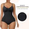 imageSHAPERX Womens Shapewear Bodysuit Bonded Tummy Control Panel Seamless Comfy Body Shaper With Targeted CompressionBlack