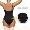 imageSHAPERX Womens Shapewear Bodysuit Bonded Tummy Control Panel Seamless Comfy Body Shaper With Targeted CompressionBlack