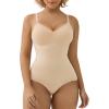 imageSHAPERX Womens Shapewear Bodysuit Tummy Control Body Shaper Waist Snatching Seamless Body SuitBeige