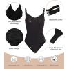 imageSHAPERX Womens Shapewear Bodysuit Tummy Control Body Shaper Waist Snatching Seamless Body SuitBlack