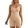 imageSHAPERX Shapewear for Women Tummy Control Bodysuit Mid Thigh Body Shaper Shorts for a Lifted LookBeige