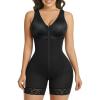 imageSHAPERX Womens Fajas Colombianas Moldeadoras Postpartum Tummy Control Compression Shapewear Body Shaper with Zipper CrotchBlack