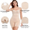 image:imageSHAPERX Womens Shapewear Bodysuit Smoothing Tummy Control Body Shaper with Adjustable Straps Comfortable MidThigh ShortsBeige