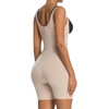 image:imageSHAPERX Womens Shapewear Bodysuit Smoothing Tummy Control Body Shaper with Adjustable Straps Comfortable MidThigh ShortsBeigeunderbust