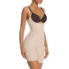 image:imageSHAPERX Womens Shapewear Bodysuit Smoothing Tummy Control Body Shaper with Adjustable Straps Comfortable MidThigh ShortsBeigeunderbust