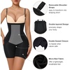 image:imageSHAPERX Womens Shapewear Bodysuit Smoothing Tummy Control Body Shaper with Adjustable Straps Comfortable MidThigh ShortsBlackhigh Waist Control Panty