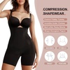 image:imageSHAPERX Womens Shapewear Bodysuit Smoothing Tummy Control Body Shaper with Adjustable Straps Comfortable MidThigh ShortsBlackunderbust
