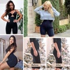image:imageSHAPERX Womens Shapewear Bodysuit Smoothing Tummy Control Body Shaper with Adjustable Straps Comfortable MidThigh ShortsBlackunderbust