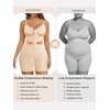 image:imageSHAPERX Womens Shapewear Bodysuit Tummy Control Seamless ZipUp Body Shaper Waist Defining SilhouetteBeige