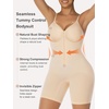 image:imageSHAPERX Womens Shapewear Bodysuit Tummy Control Seamless ZipUp Body Shaper Waist Defining SilhouetteBeige