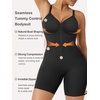 image:imageSHAPERX Womens Shapewear Bodysuit Tummy Control Seamless ZipUp Body Shaper Waist Defining SilhouetteBlack