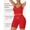 image:imageSHAPERX Womens Shapewear Bodysuit Tummy Control Seamless ZipUp Body Shaper Waist Defining SilhouetteRed