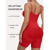 image:imageSHAPERX Womens Shapewear Bodysuit Tummy Control Seamless ZipUp Body Shaper Waist Defining SilhouetteRed
